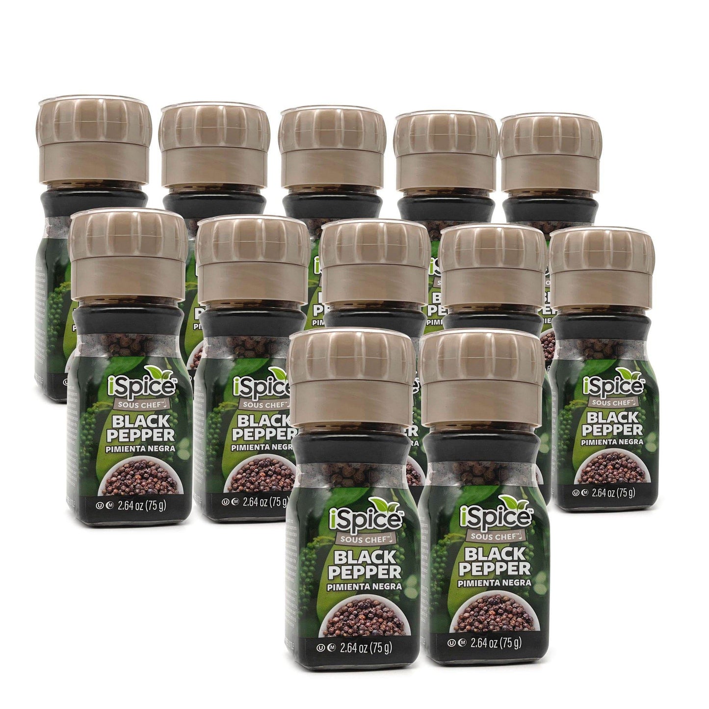 iSpice 12 Pack of Black Pepper Grinder