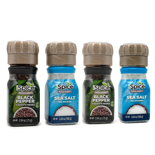iSpice 4 Pack of Pepper and Salt Grinder