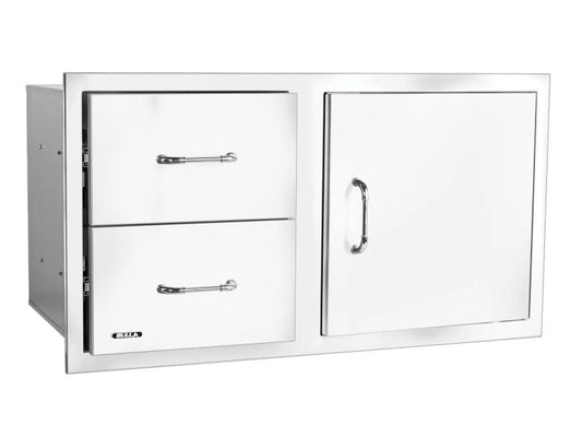Bull 38-Stainless Steel Reversible Access Door & Double Drawer Combo with Reveal
