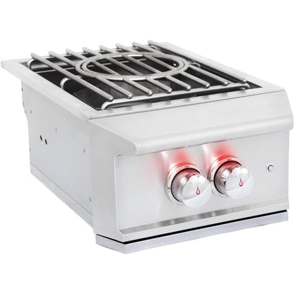 Blaze Professional LUX Built-In Gas High Performance Power Burner w/ Wok Ring & Stainless Steel Lid