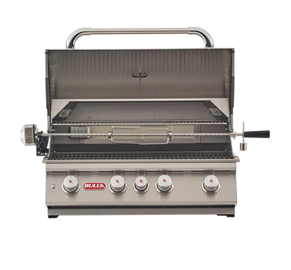 Bull Angus 30-Inch 4-Burner Built-In Gas Grill With Rear Infrared Burner & Rotisserie Kit
