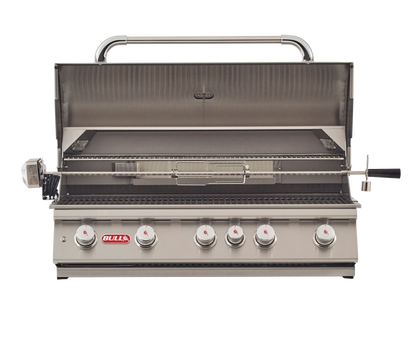 Bull Brahma 38-Inch 5-Burner Built-In Gas Grill With Rear Infrared Burner & Rotisserie Kit