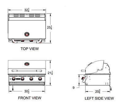 Bull Lonestar Select 30-Inch 4-Burner Freestanding Gas Grill
