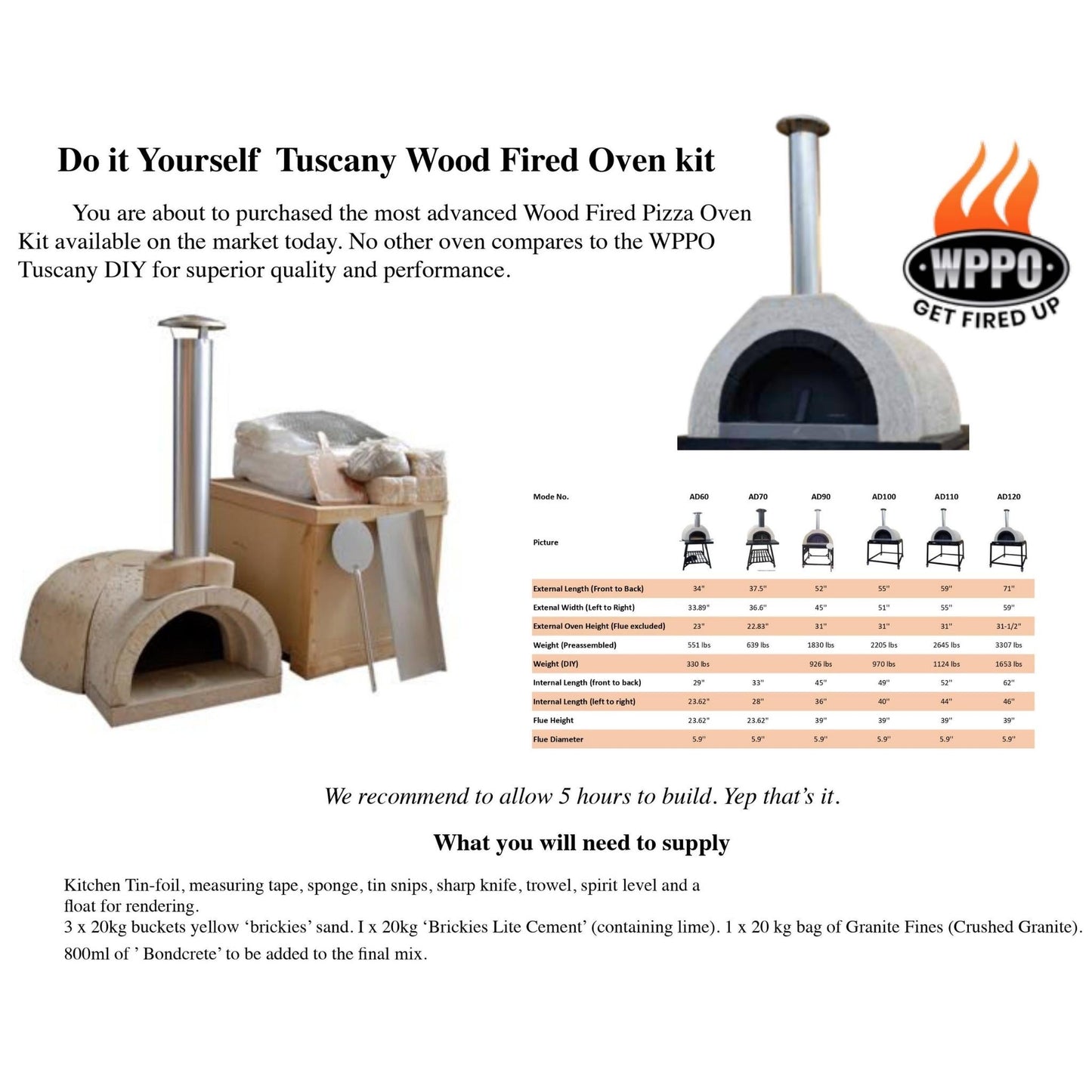 Do It Yourself Tuscany Wood-Fired Oven