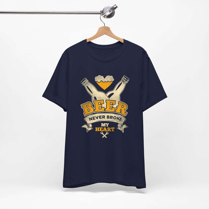 BEER NEVER BROKE MY HEART BBQ T-SHIRT