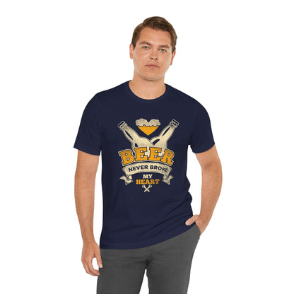 BEER NEVER BROKE MY HEART BBQ T-SHIRT