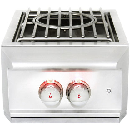 Blaze Professional LUX Built-In Gas High Performance Power Burner w/ Wok Ring & Stainless Steel Lid