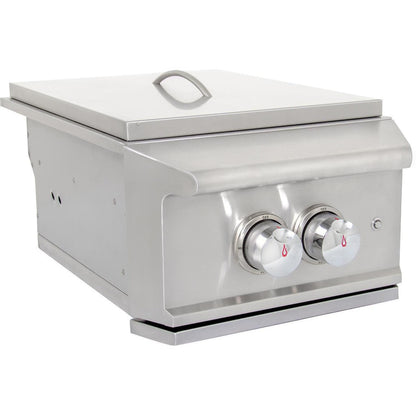 Blaze Professional LUX Built-In Gas High Performance Power Burner w/ Wok Ring & Stainless Steel Lid