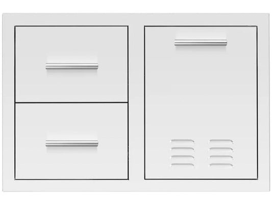 Summerset 33-Inch Stainless Steel Double Drawer & Roll-Out Propane Tank Storage Combo