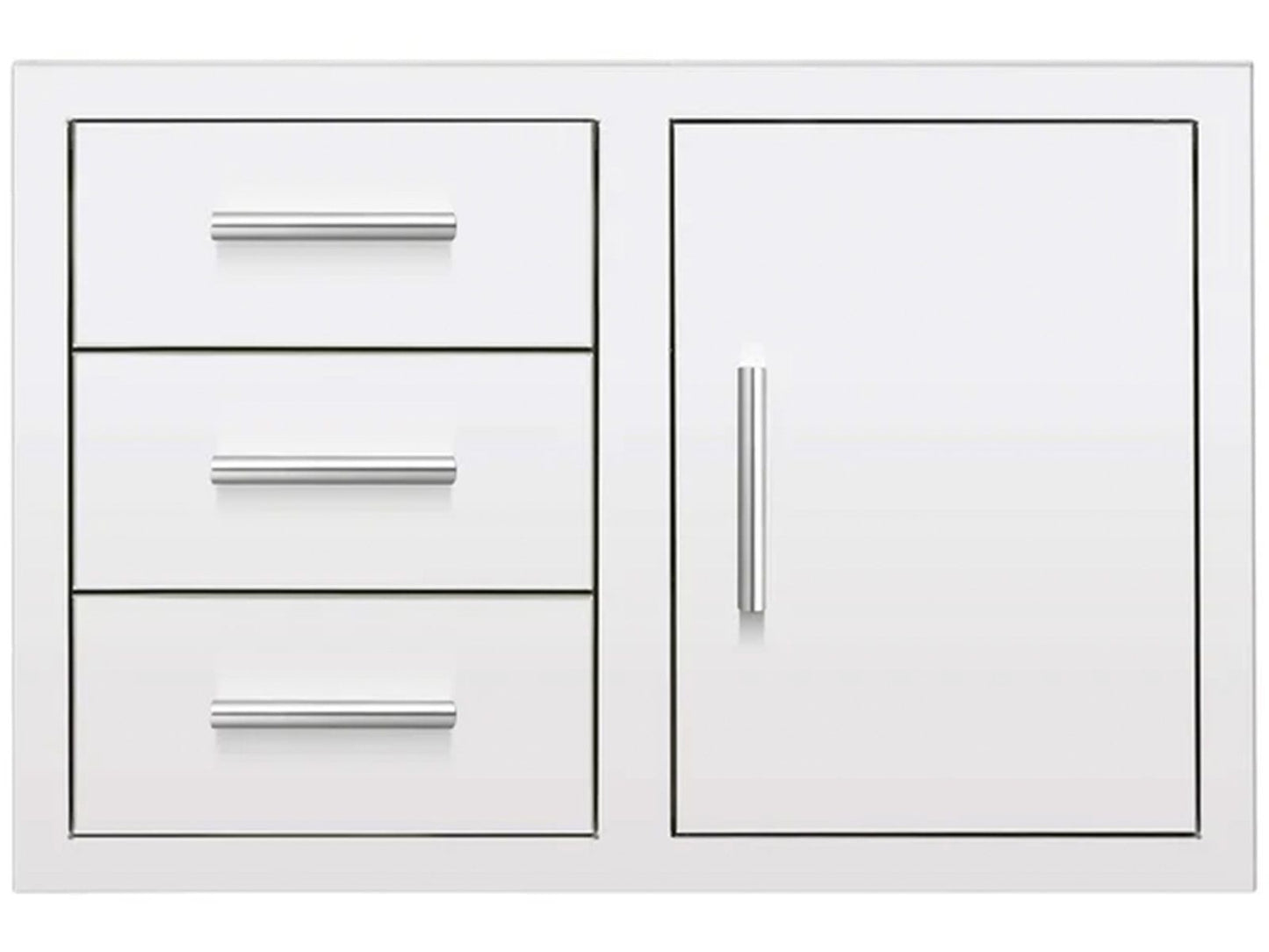 Summerset 33-Inch Stainless Steel Flush Mount 3-Drawer & Access Door Combo with Hidden Hinge