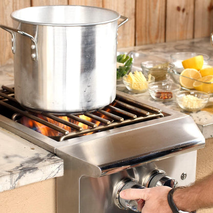 Blaze Professional LUX Built-In Gas High Performance Power Burner w/ Wok Ring & Stainless Steel Lid