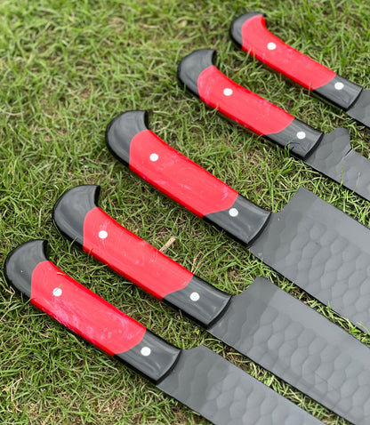 Hand Forged Black Coated 5 pcs Chef Set
