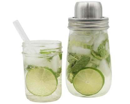 Mason Shaker Cocktail Shaker Lid with Stainless Steel Band