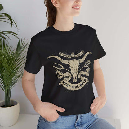 MEAT FIRE BEER BBQ T-SHIRT
