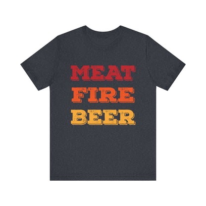 MEAT FIRE BEER BBQ T-SHIRT