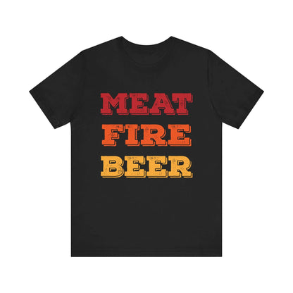 MEAT FIRE BEER BBQ T-SHIRT