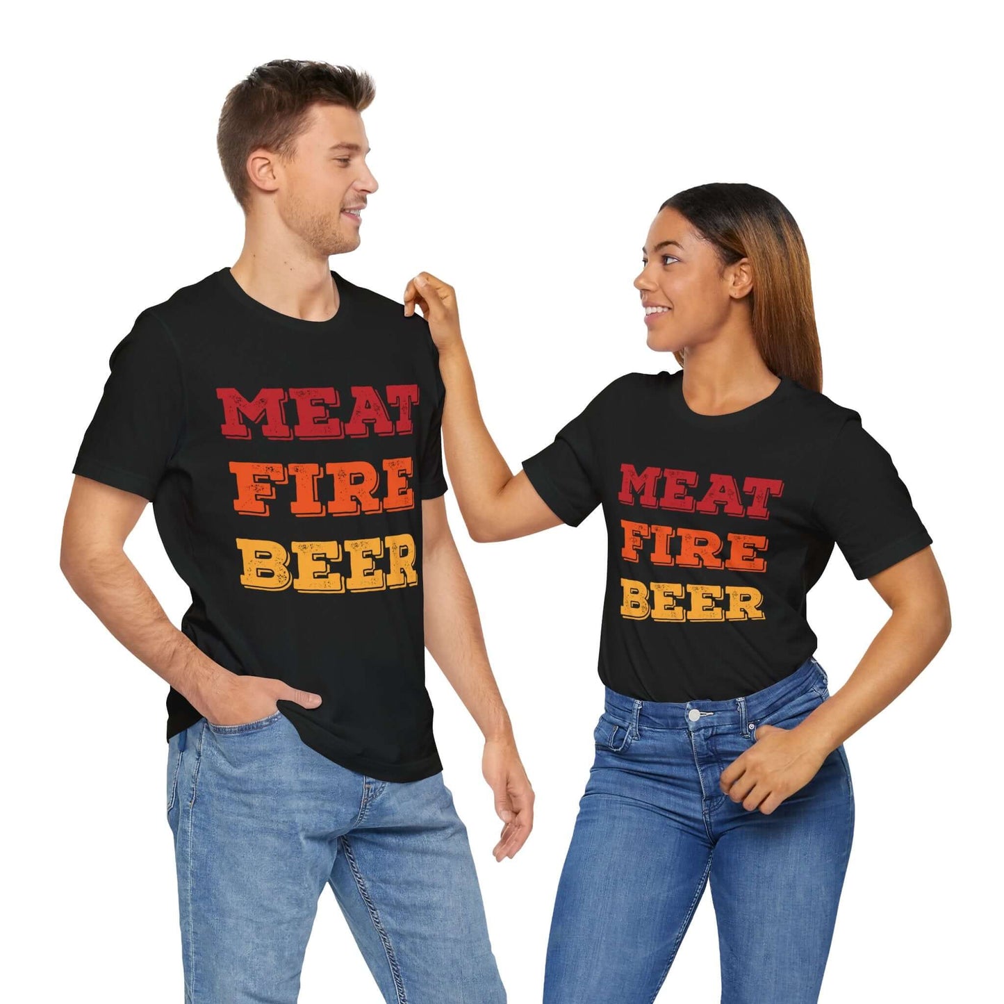 MEAT FIRE BEER BBQ T-SHIRT