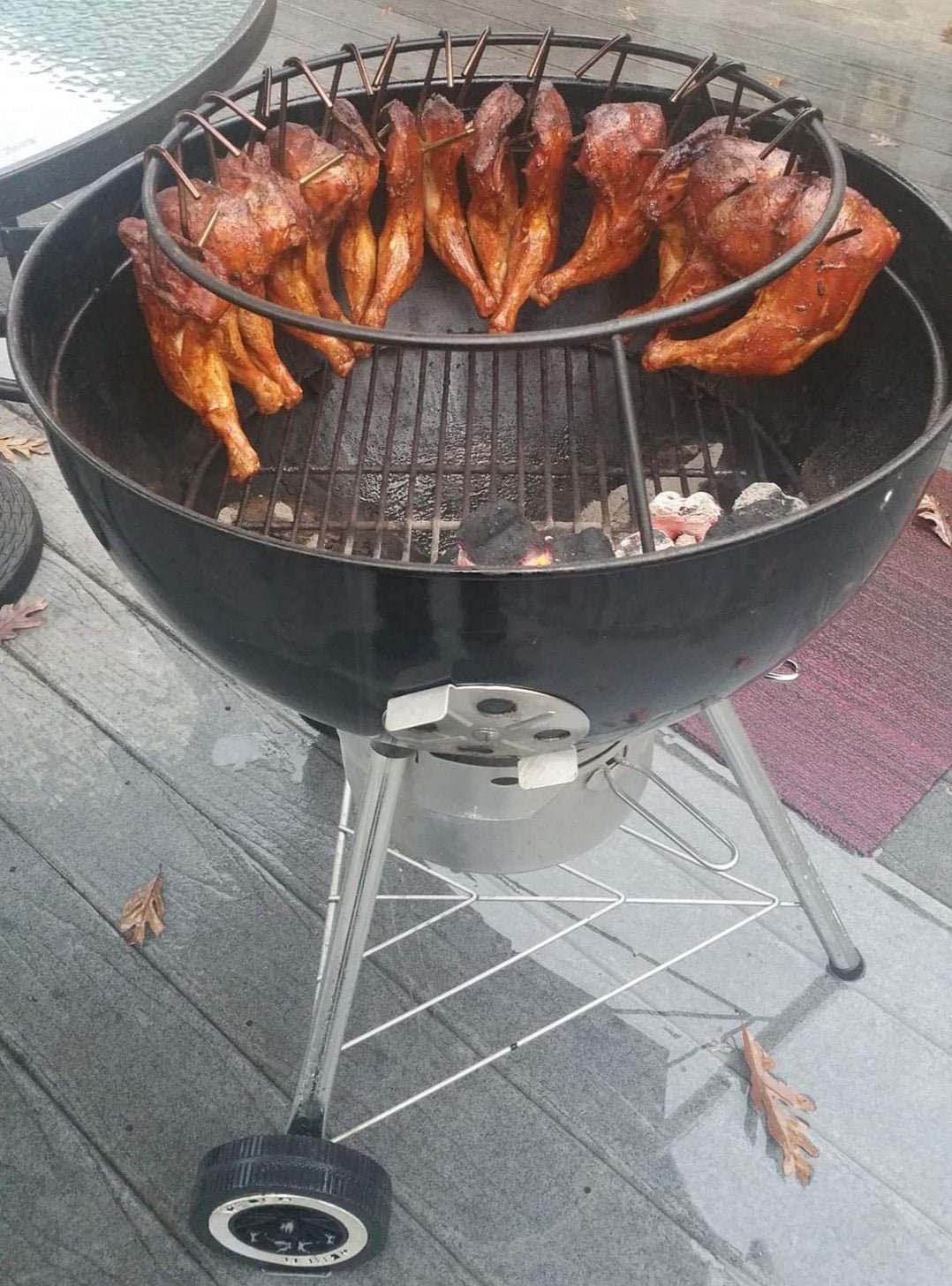 Hunsaker Meat Hanger for 22" Kettle: Smoke More Meat, Faster and Easier