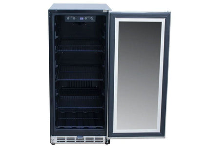 Summerset 15-inch Outdoor Rated Fridge with Glass Door