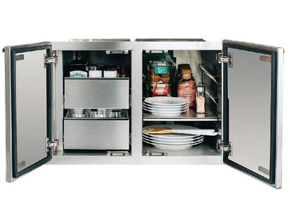 Summerset 36-Inch Stainless Steel 2-Drawer Dry Storage Pantry & Enclosed Cabinet Combo with Hidden Hinge