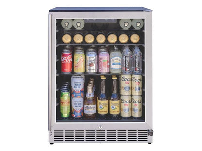 Summerset 24-Inch 5.1 Cu. Ft. Outdoor Glass Door and Glass Shelves Refrigerator