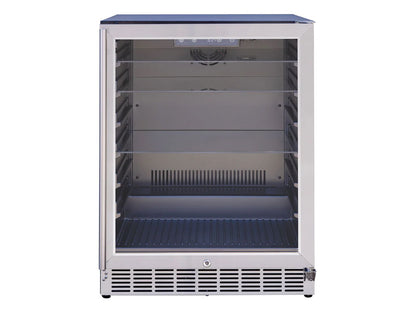 Summerset 24-Inch 5.1 Cu. Ft. Outdoor Glass Door and Glass Shelves Refrigerator