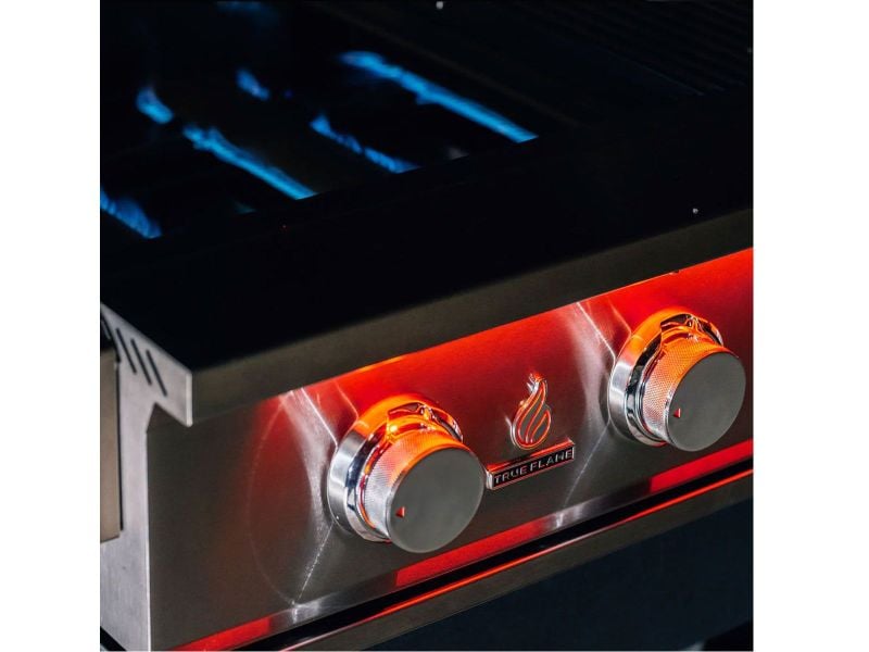 TrueFlame 32-Inch 4-Burner Freestanding Gas Grill with Rear Infrared Burner and Grill Lights