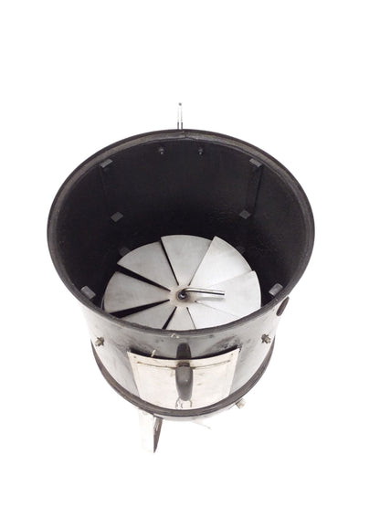 Vortex Charcoal Basket for WSM & Drum Cookers - Heavy Duty 14 Gauge Steel -Made in the USA - Promotes Even Cooking, Helps Prevent Burning - Round Design with Built-In Ash Plate