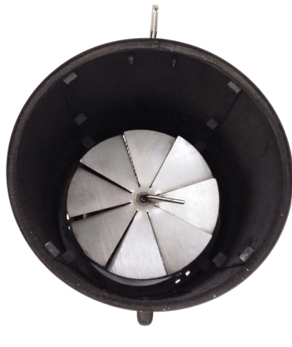 Vortex Charcoal Basket for WSM & Drum Cookers - Heavy Duty 14 Gauge Steel -Made in the USA - Promotes Even Cooking, Helps Prevent Burning - Round Design with Built-In Ash Plate